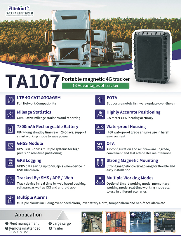 TA107 Wireless Portable Magnetic GPS Tracker for Container 